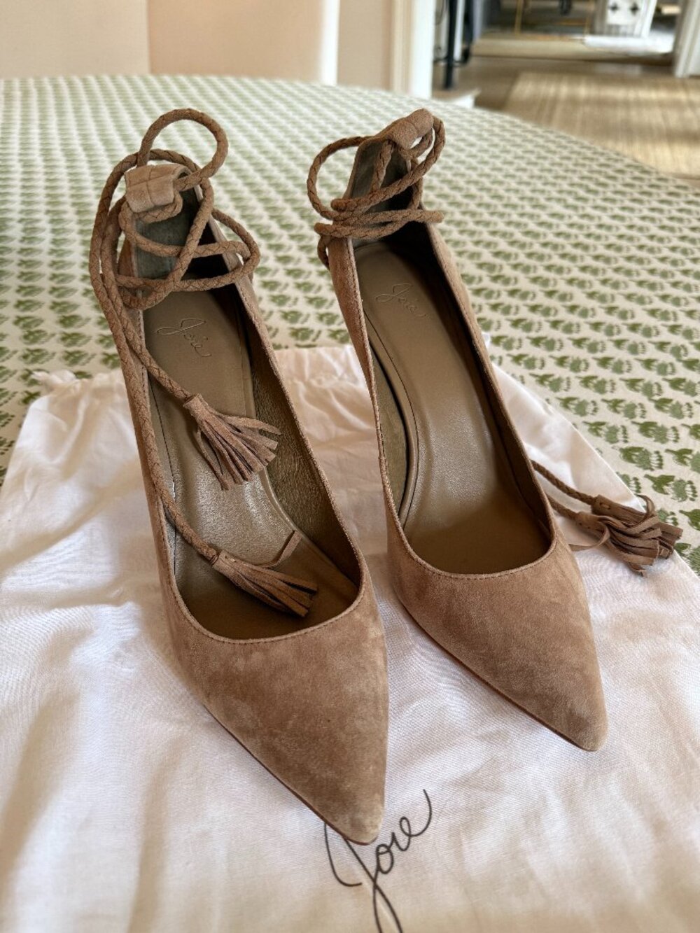 Joie Angelynn Lace Up Pumps | Brown Suede | Womens Size 39